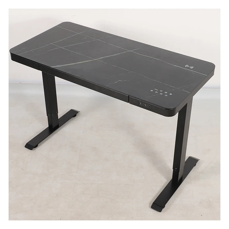 Glass Standing Desk, Wireless Charging Electric Desk