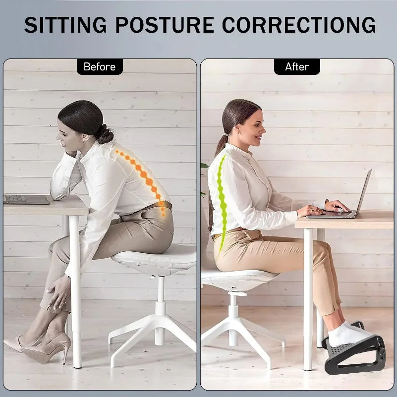 Under Desk Footrest Ergonomic Foot Stool with Massage Rollers