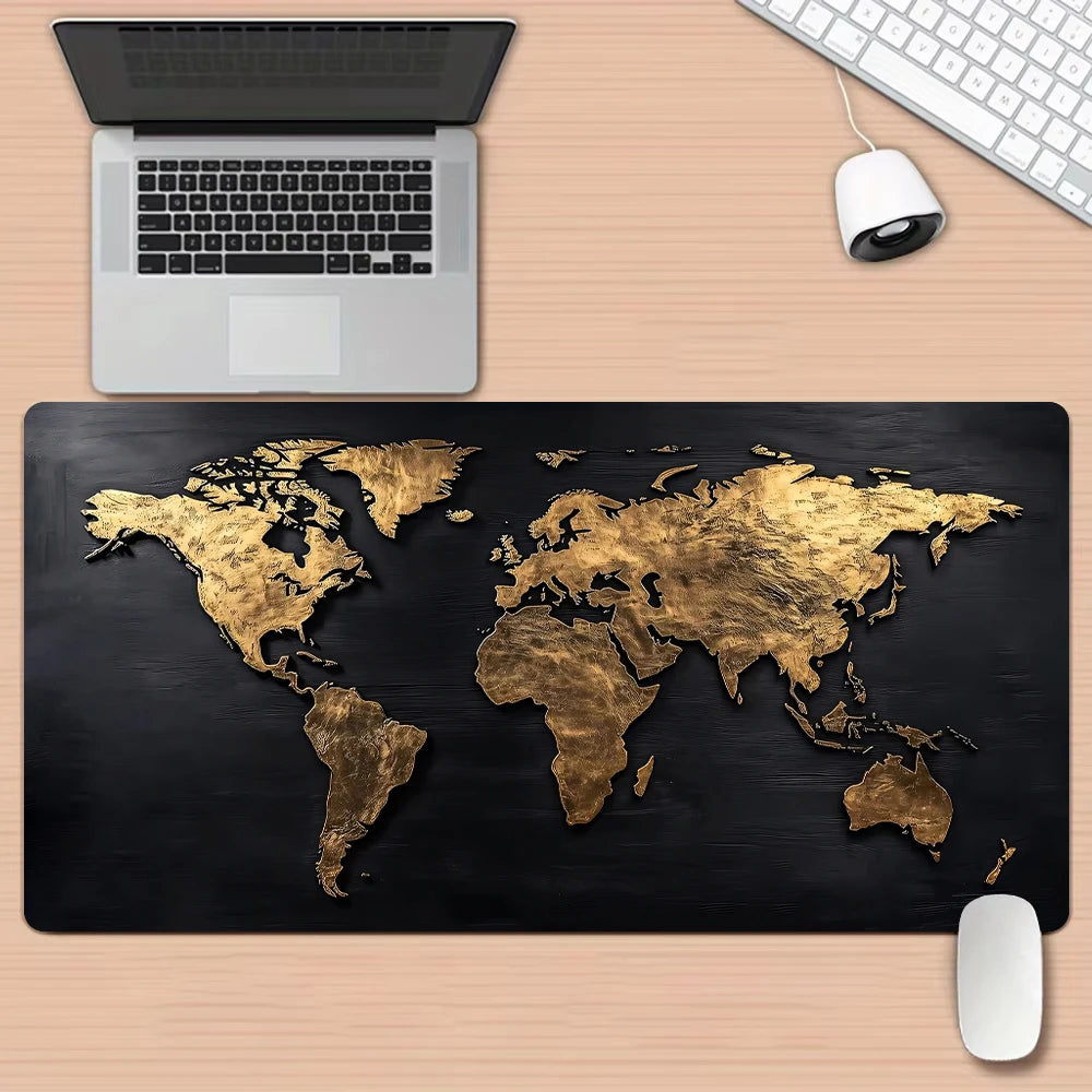 Black and Gray Gradient Map Design Mouse Pad Desk Mat