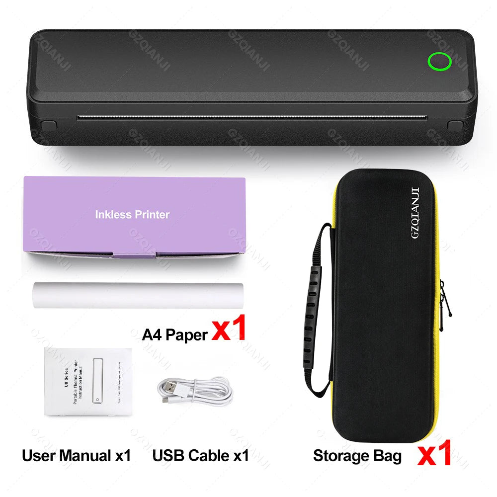 Bluetooth Inkless Portable A4 Thermal Printer