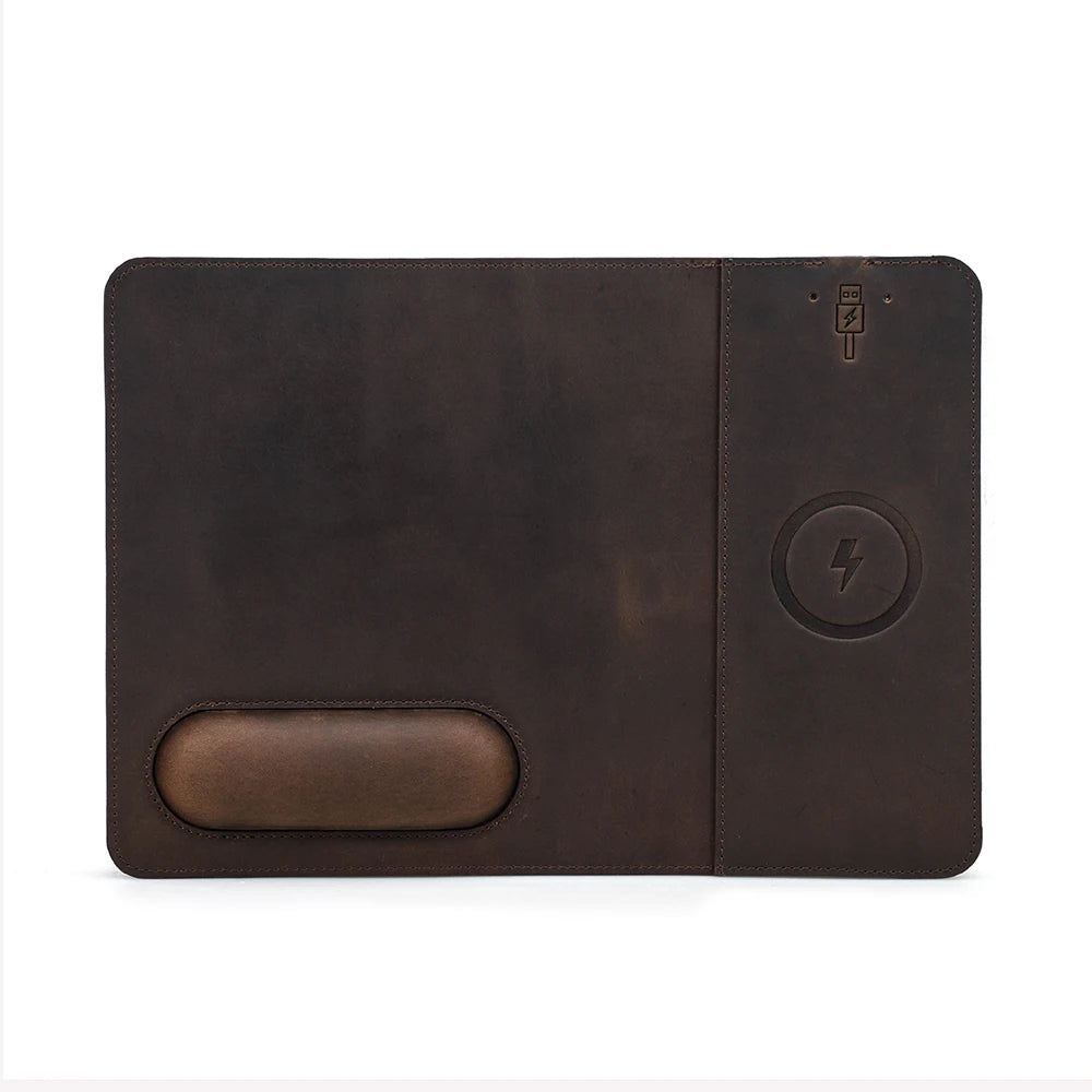 Genuine Leather Charging Mouse Mat