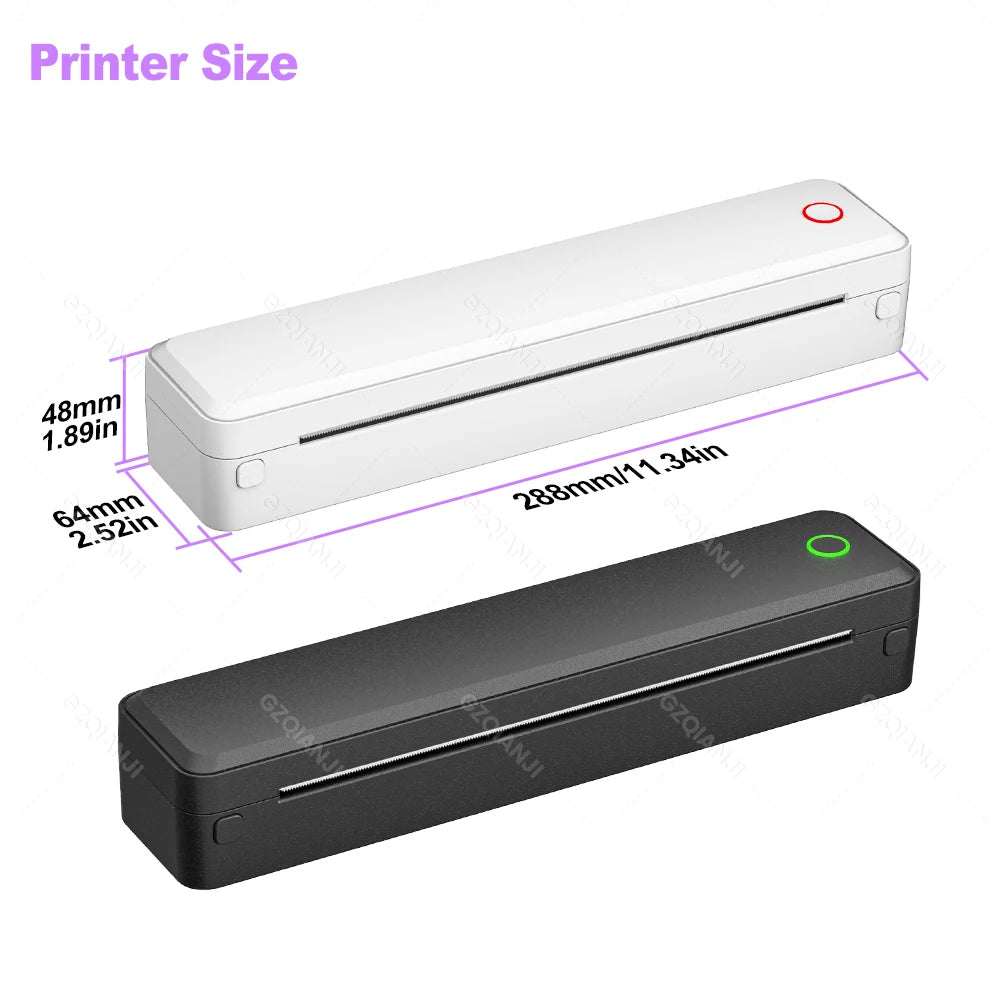 Bluetooth Inkless Portable A4 Thermal Printer