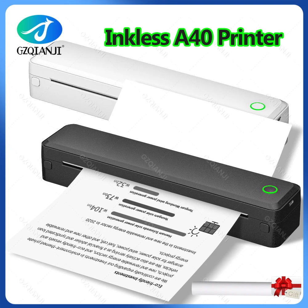 Bluetooth Inkless Portable A4 Thermal Printer