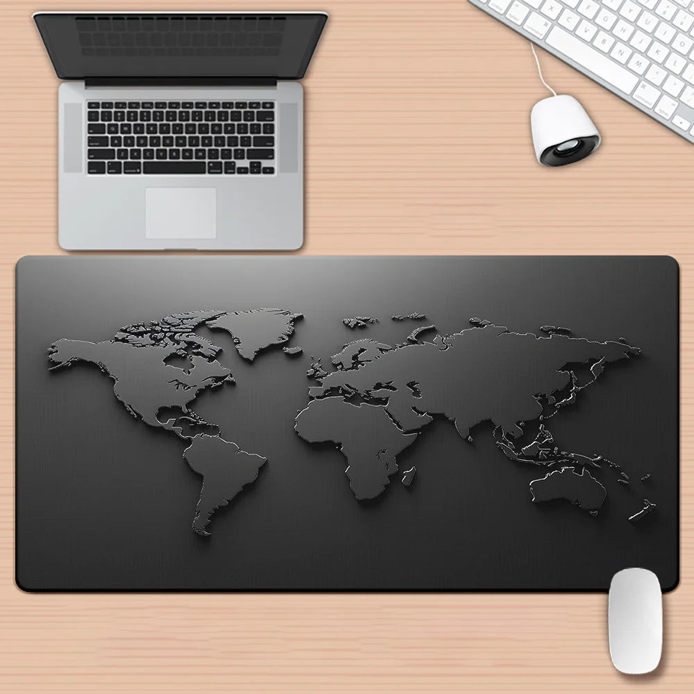 Black and Gray Gradient Map Design Mouse Pad Desk Mat