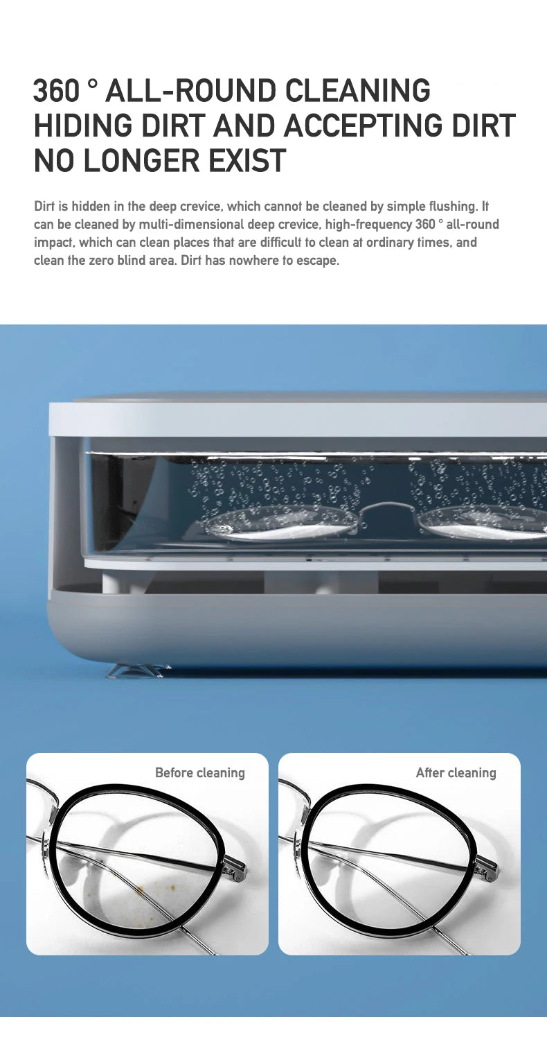 2026 New Ultrasonic Cleaning Machine Vibration Wash Cleaner Jewelry Glasses Cleaner Watch Cleaning Makeup Brush Cleaning Tool