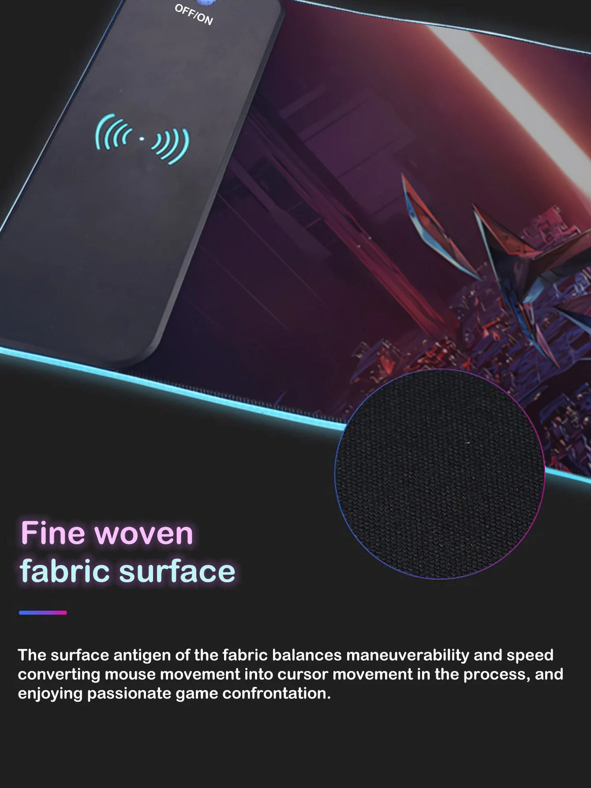 RGB Illuminated Multi - functional 15W Wireless Charging Mouse Pad