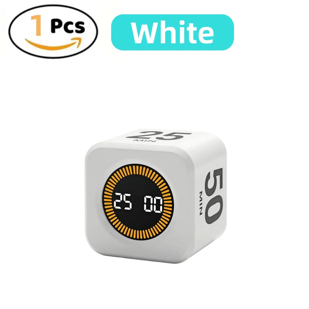 Gravity Sensor Timer Cube for Study, Visual Flip Timer with LED Screen