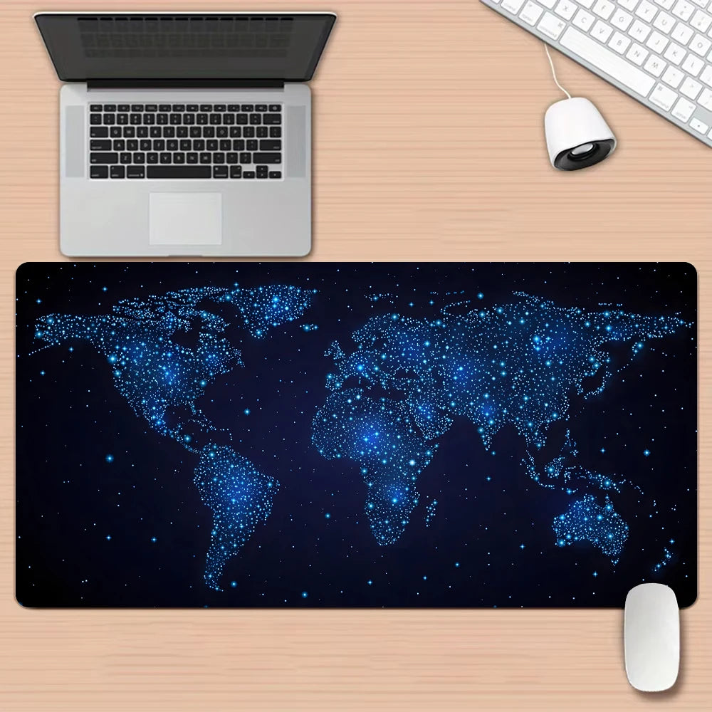 Black and Gray Gradient Map Design Mouse Pad Desk Mat