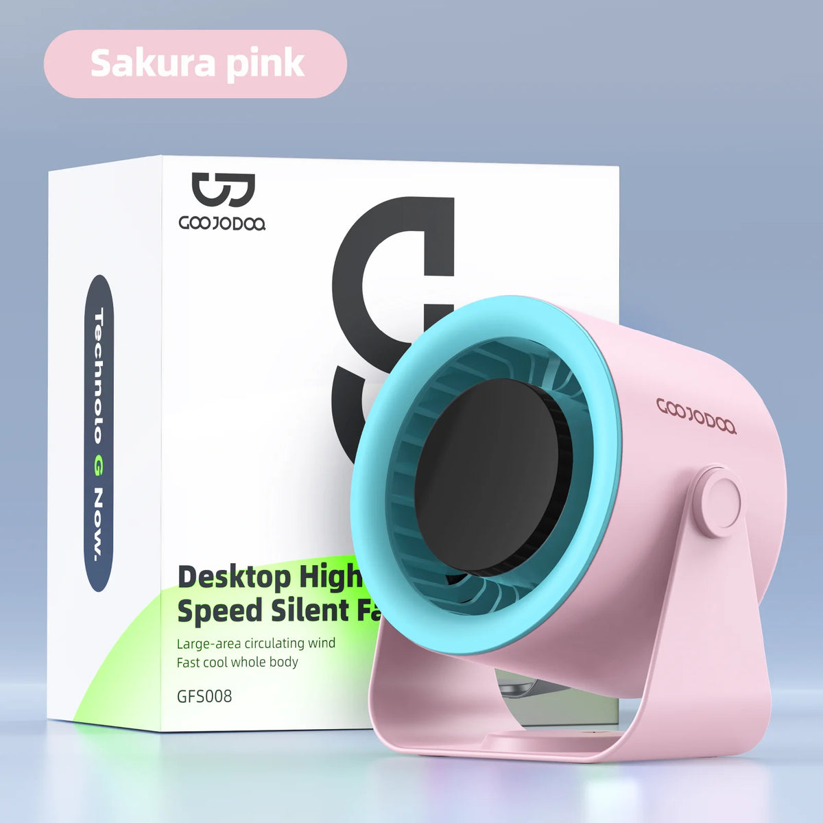 Powerful Rechargeable Turbo Fan – 100-Speed Portable Cooling Fan with LED Light