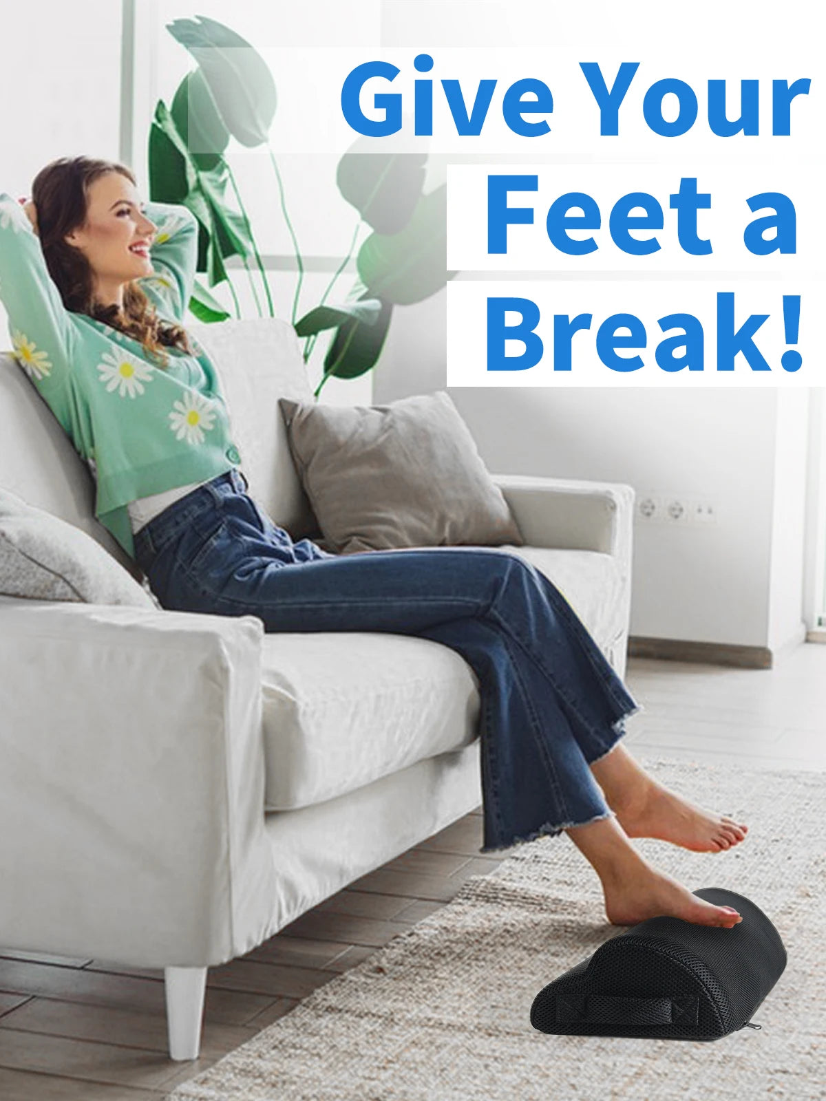 Memory Foam Office Foot Stool & Under Desk Footrest