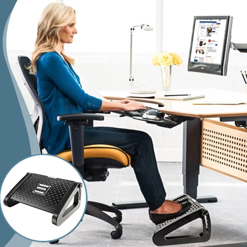 Under Desk Footrest Ergonomic Foot Stool with Massage Rollers