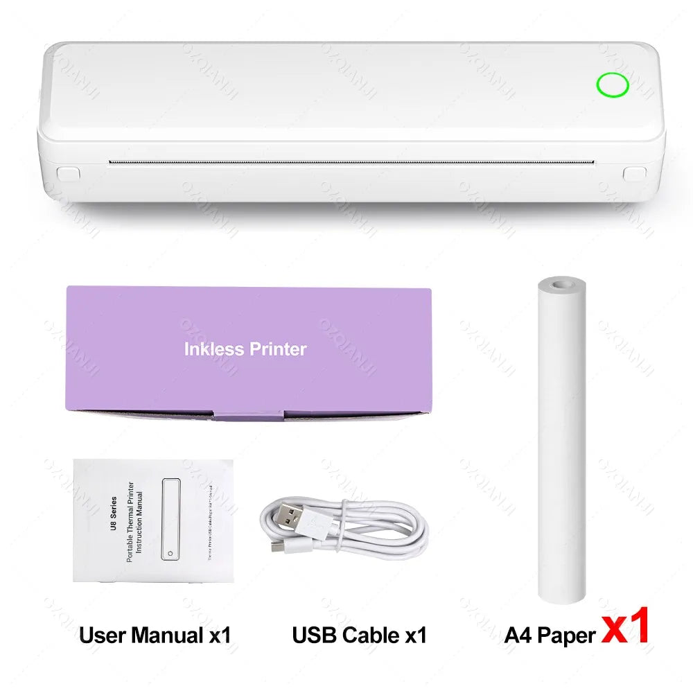 Bluetooth Inkless Portable A4 Thermal Printer