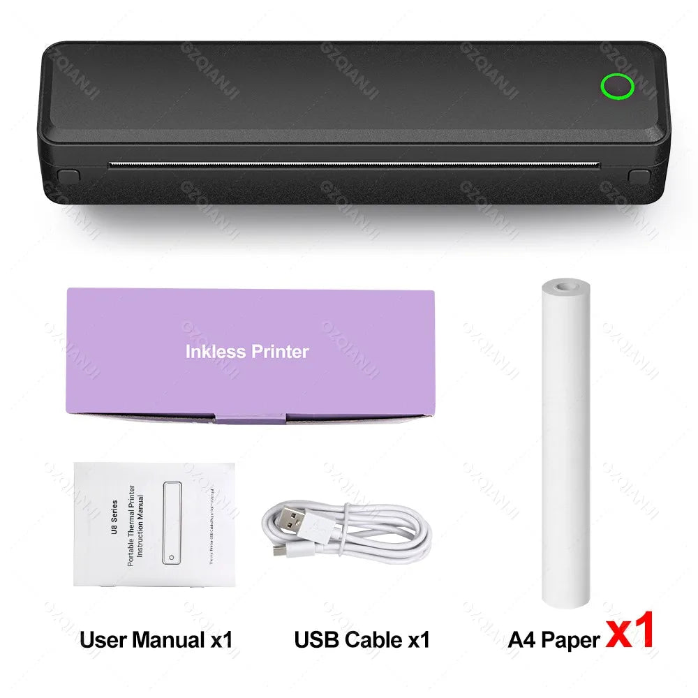 Bluetooth Inkless Portable A4 Thermal Printer