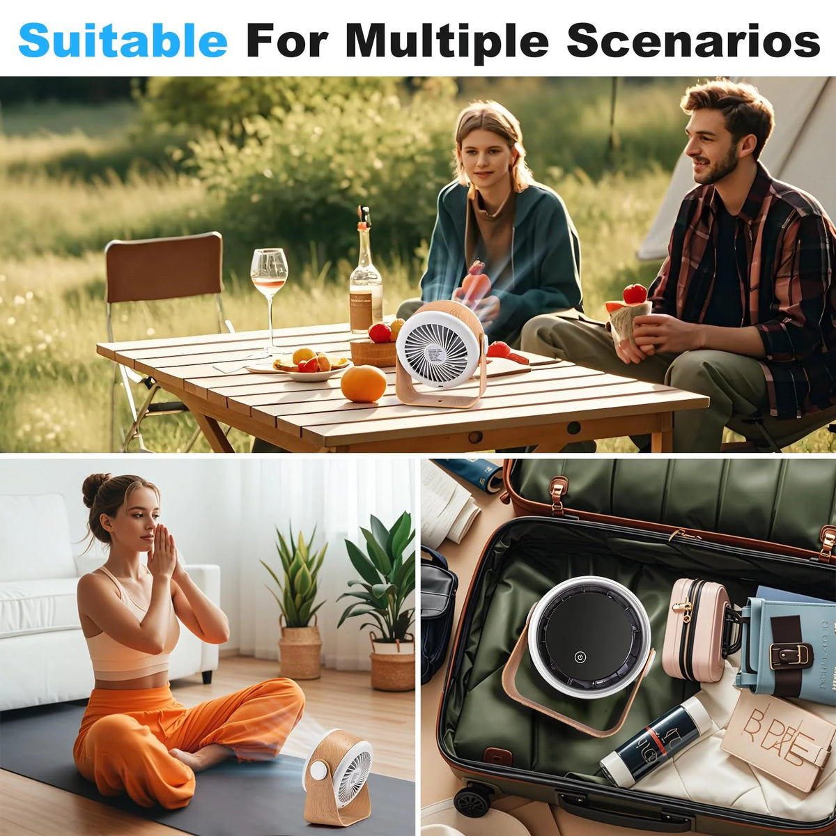 Rechargeable Desktop Fan Mini Table Fan - 5000 mAh