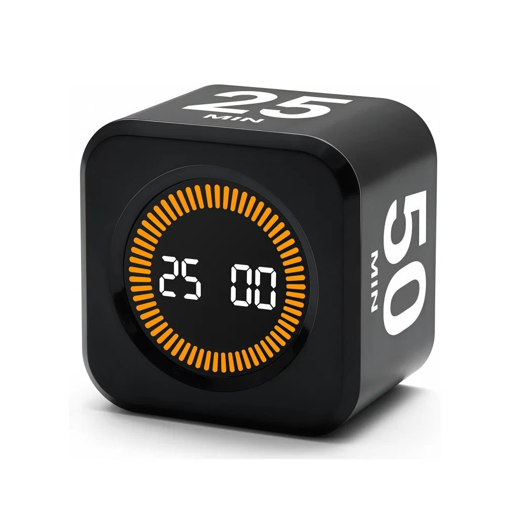 Gravity Sensor Timer Cube for Study, Visual Flip Timer with LED Screen