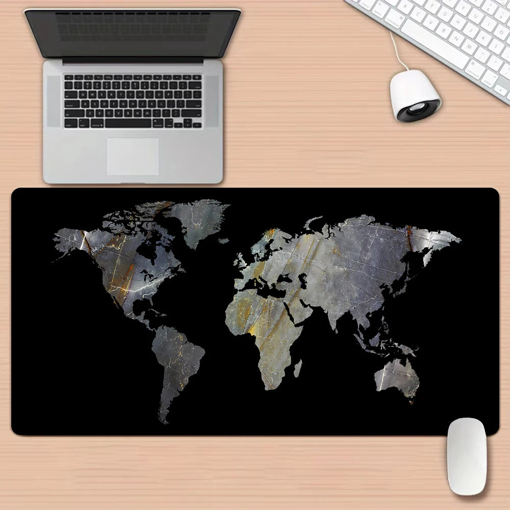Black and Gray Gradient Map Design Mouse Pad Desk Mat