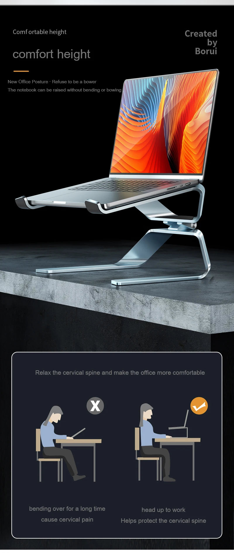 Laptop Stand Adjustable Aluminum and Study Base