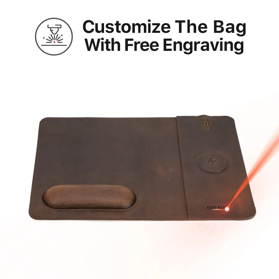 Genuine Leather Charging Mouse Mat