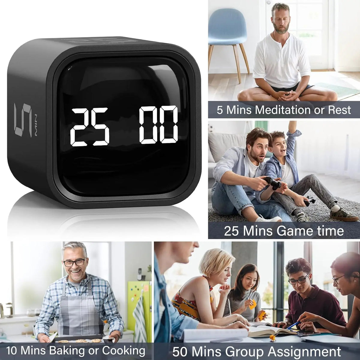 Pomodoro Timer, Gravity Sensor Flip Timer