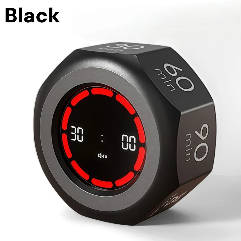 Gravity Sensor Timer Cube for Study, Visual Flip Timer with LED Screen