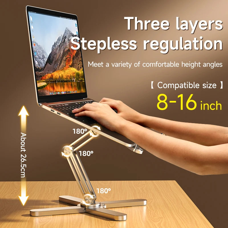 Foldable Laptop Stand 360°Rotation Notebook Table Aluminum Alloy Holder