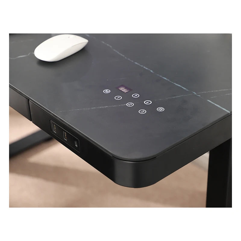 Glass Standing Desk, Wireless Charging Electric Desk
