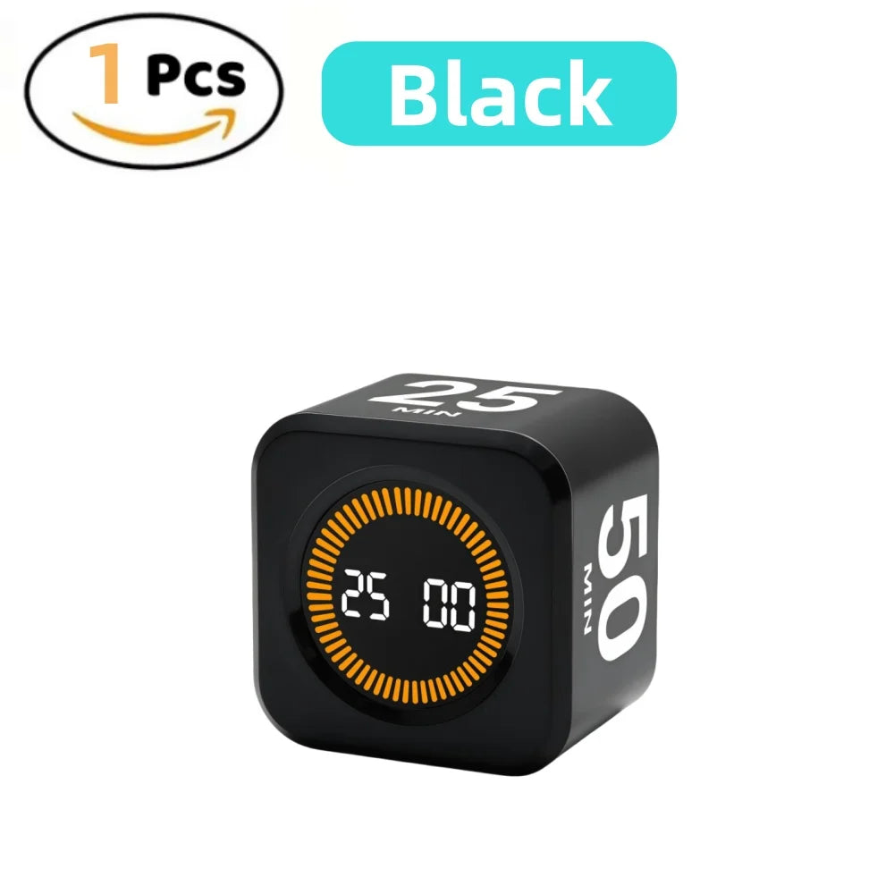 Gravity Sensor Timer Cube for Study, Visual Flip Timer with LED Screen
