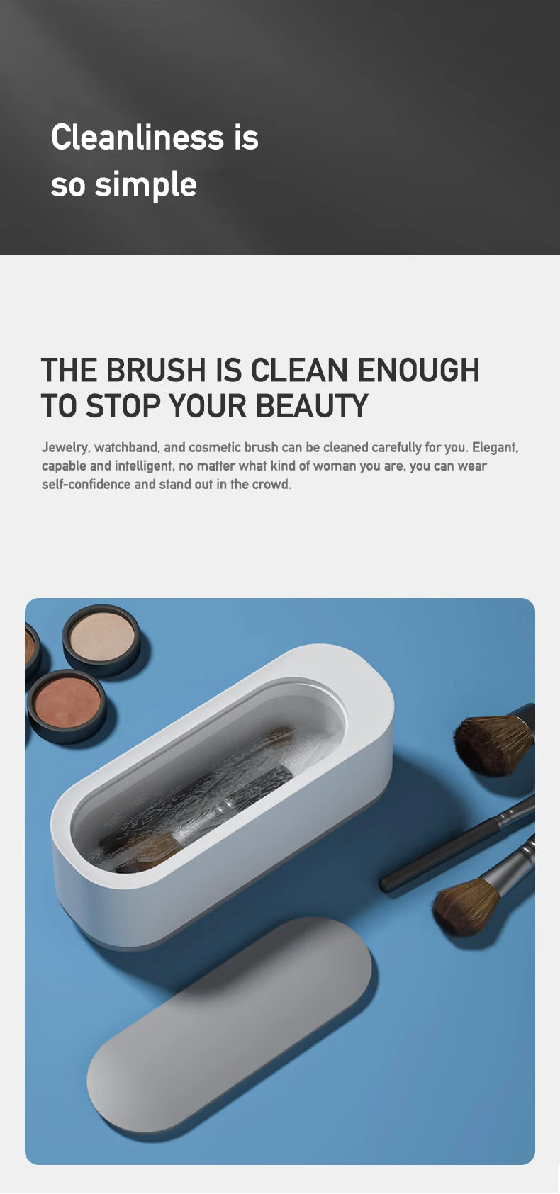 2026 New Ultrasonic Cleaning Machine Vibration Wash Cleaner Jewelry Glasses Cleaner Watch Cleaning Makeup Brush Cleaning Tool
