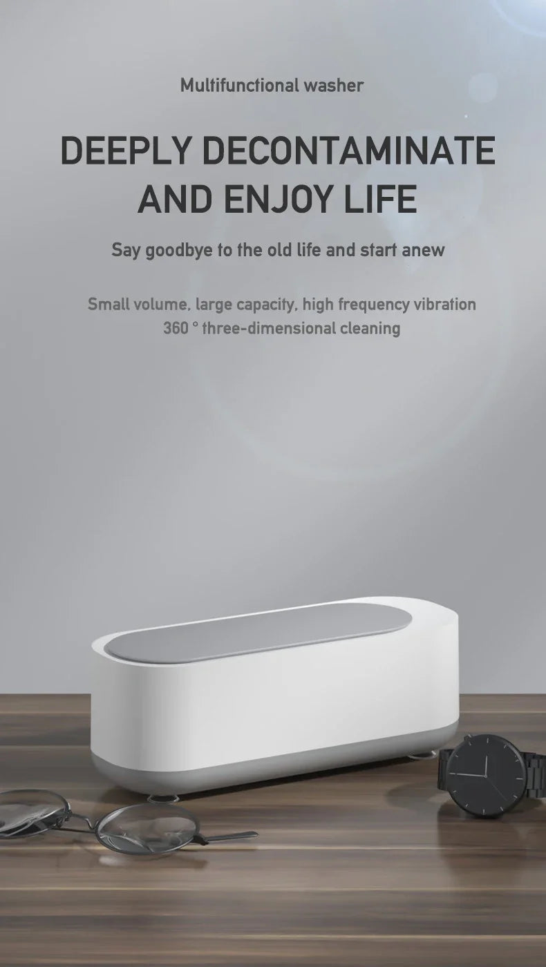 2026 New Ultrasonic Cleaning Machine Vibration Wash Cleaner Jewelry Glasses Cleaner Watch Cleaning Makeup Brush Cleaning Tool