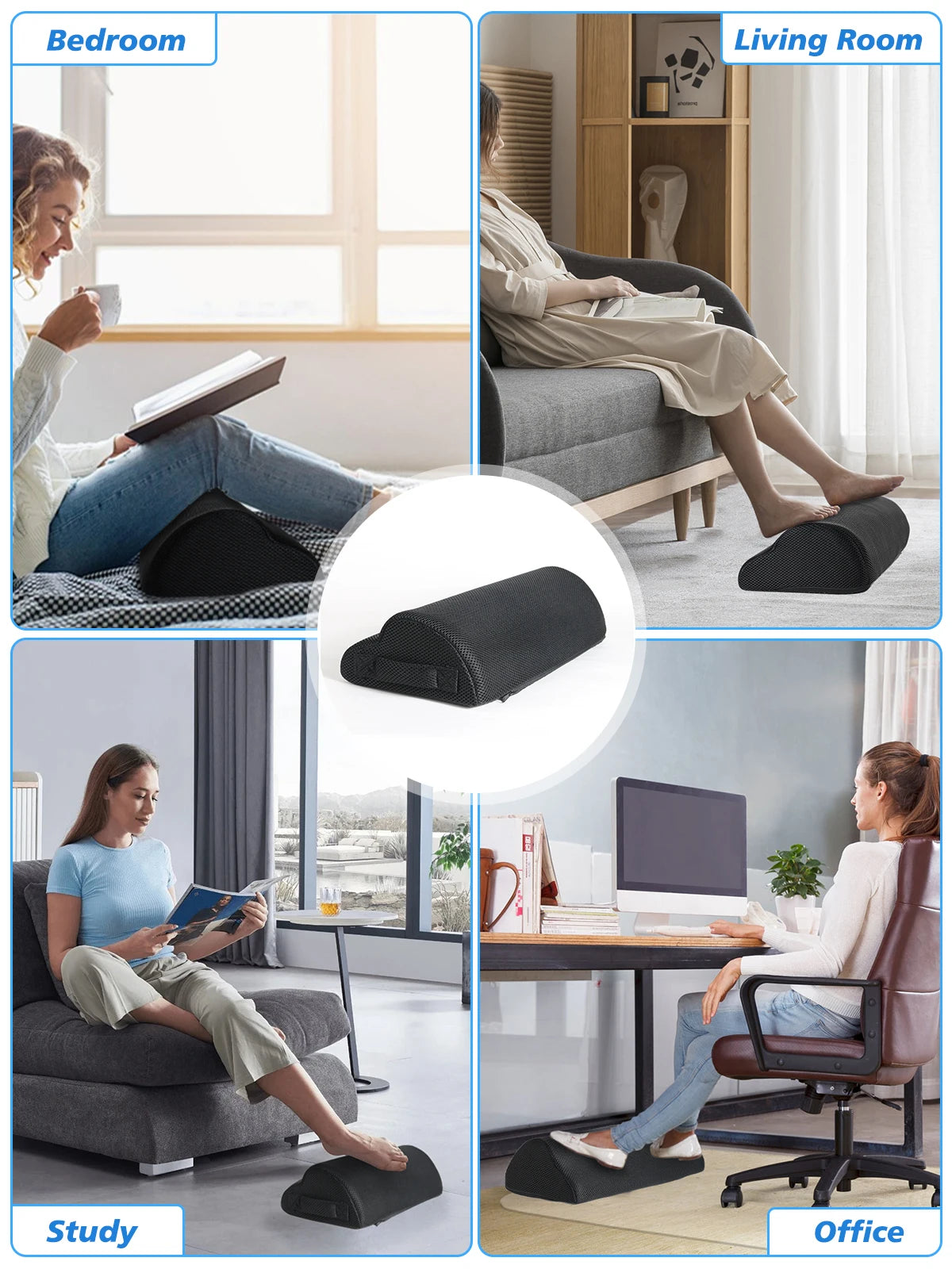 Memory Foam Office Foot Stool & Under Desk Footrest