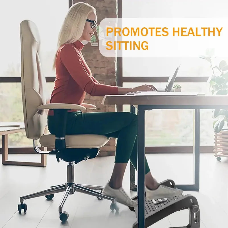 Under Desk Footrest Ergonomic Foot Stool with Massage Rollers