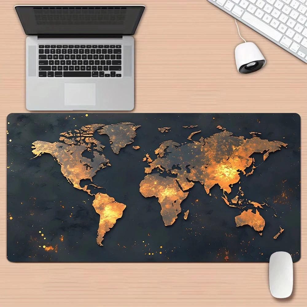 Black and Gray Gradient Map Design Mouse Pad Desk Mat