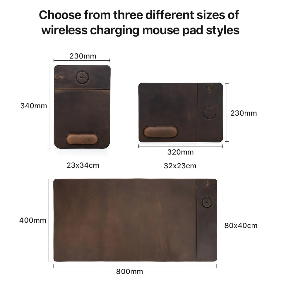 Genuine Leather Charging Mouse Mat