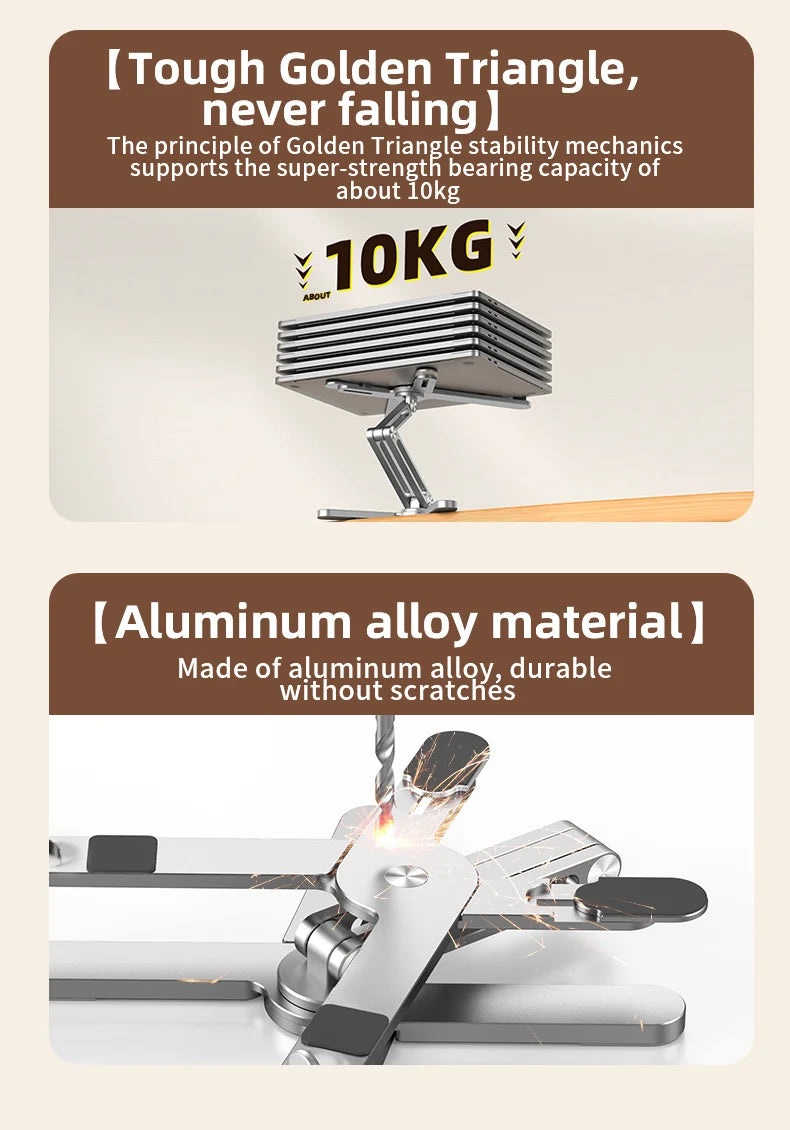 Foldable Laptop Stand 360°Rotation Notebook Table Aluminum Alloy Holder
