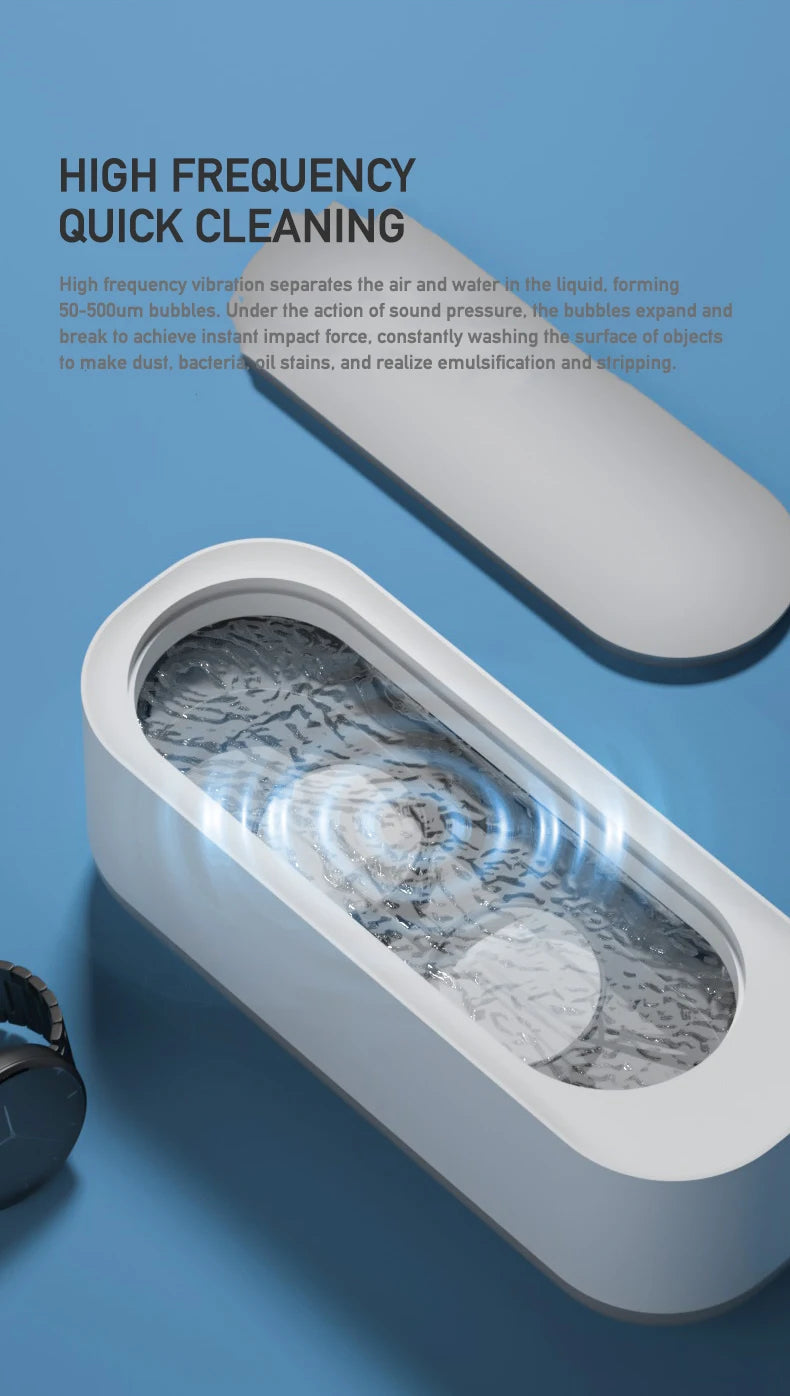 2026 New Ultrasonic Cleaning Machine Vibration Wash Cleaner Jewelry Glasses Cleaner Watch Cleaning Makeup Brush Cleaning Tool