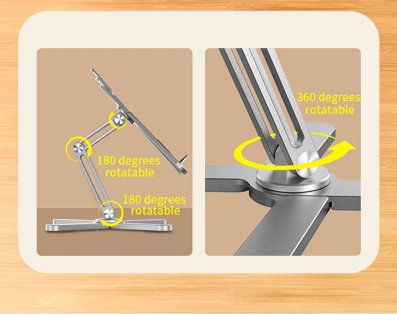 Foldable Laptop Stand 360°Rotation Notebook Table Aluminum Alloy Holder