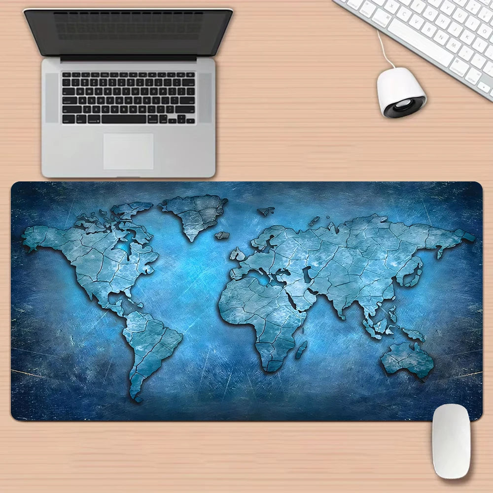 Black and Gray Gradient Map Design Mouse Pad Desk Mat