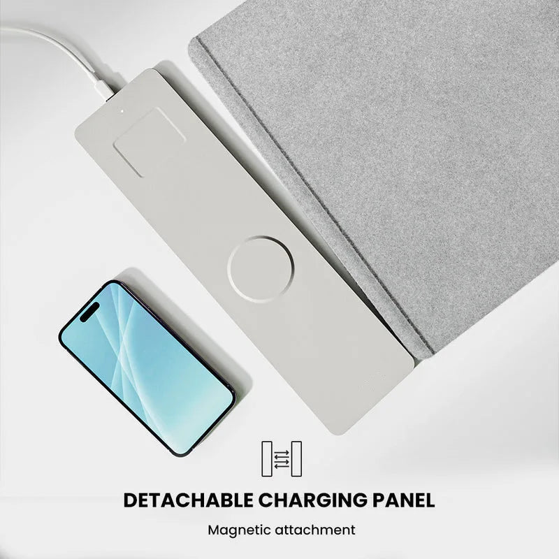 Desk Mat with 3-in-1 Wireless Charging Mouse Pad