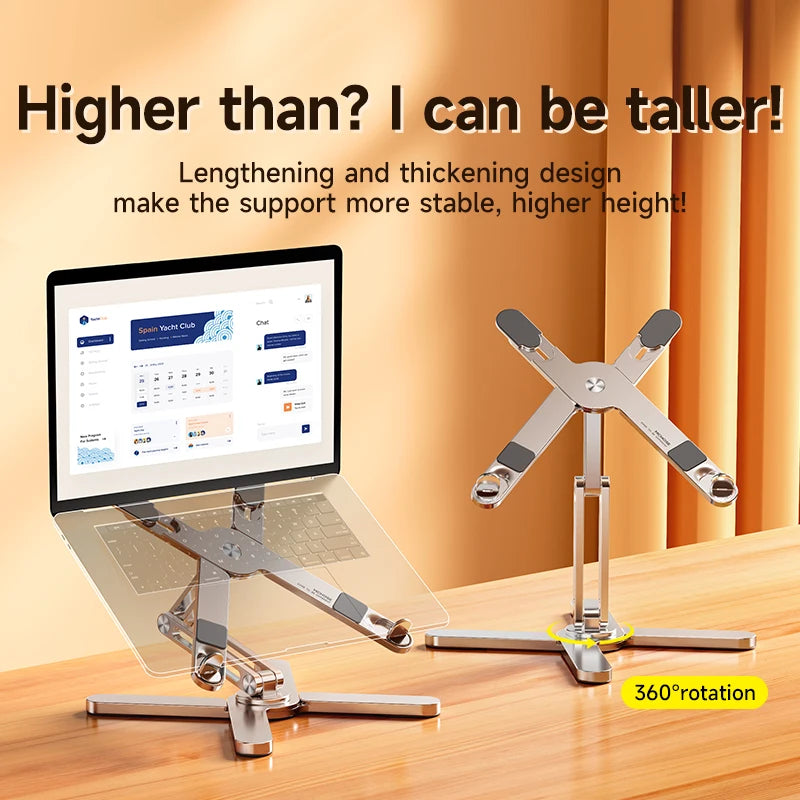 Foldable Laptop Stand 360°Rotation Notebook Table Aluminum Alloy Holder
