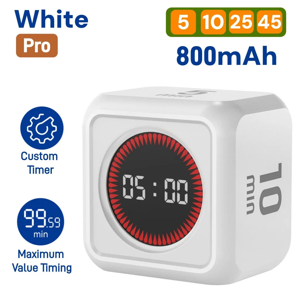 Gravity Sensor Timer Cube for Study, Visual Flip Timer with LED Screen