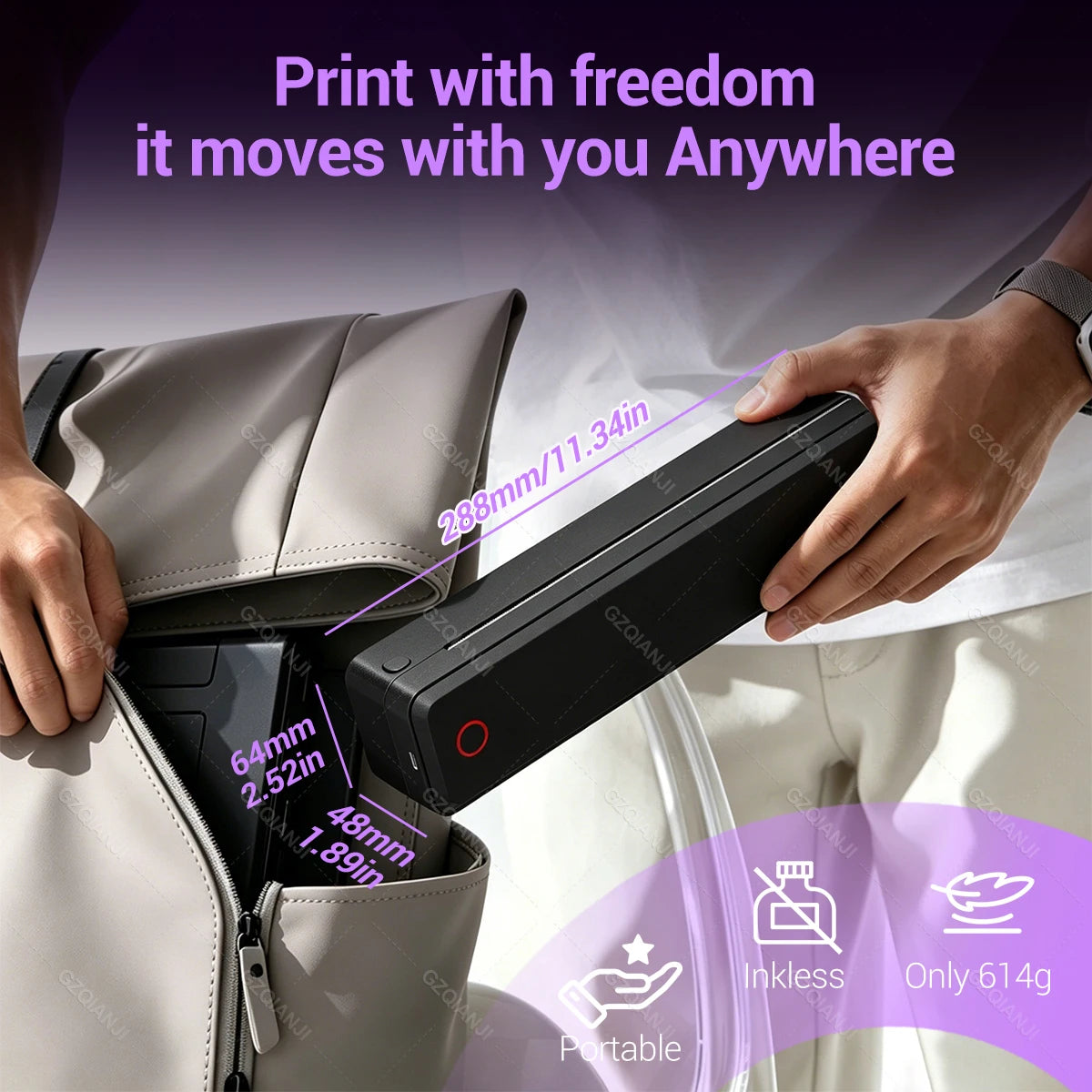 Bluetooth Inkless Portable A4 Thermal Printer