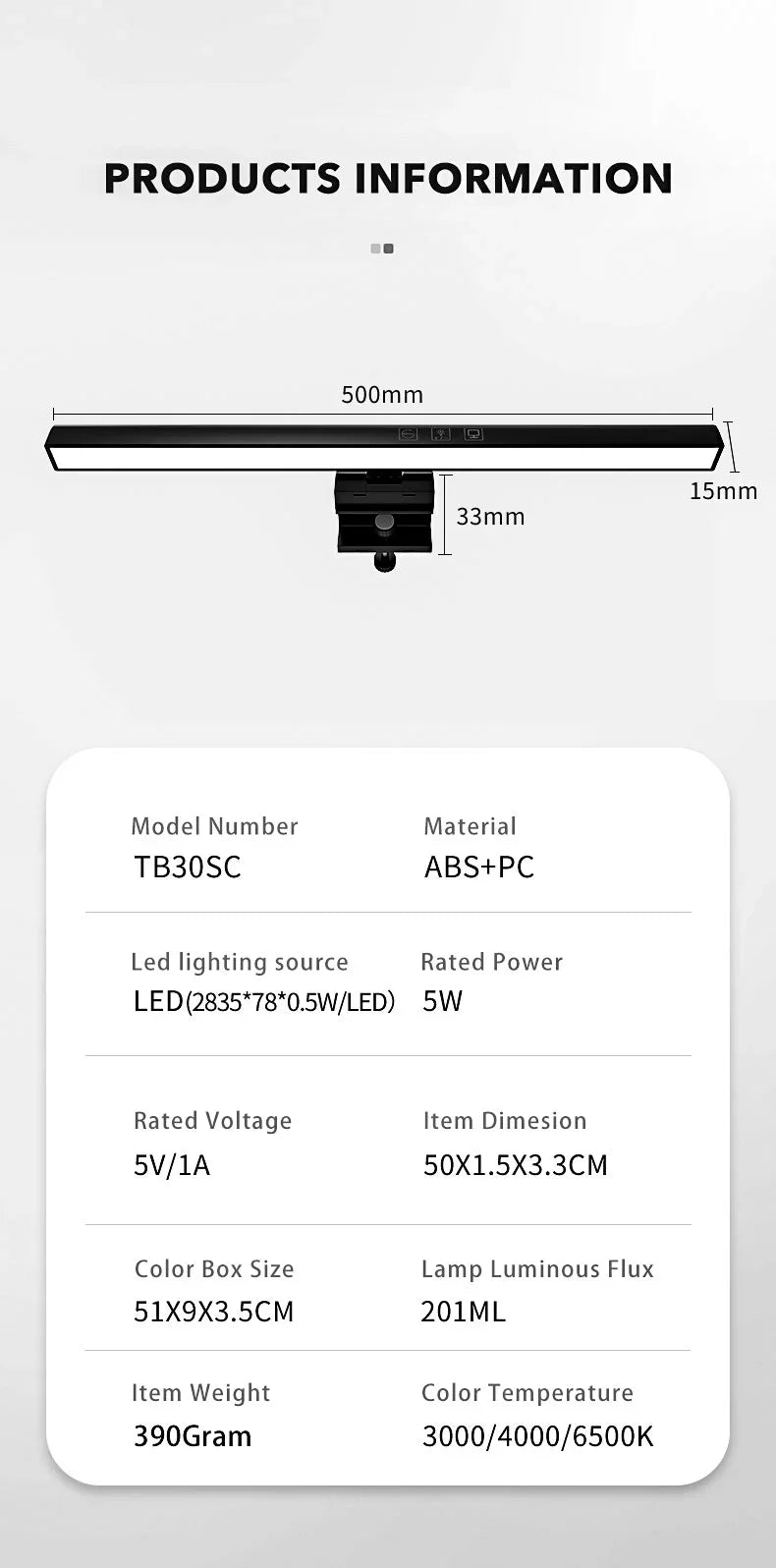 LED Monitor Light Bar for Desktops and Monitors